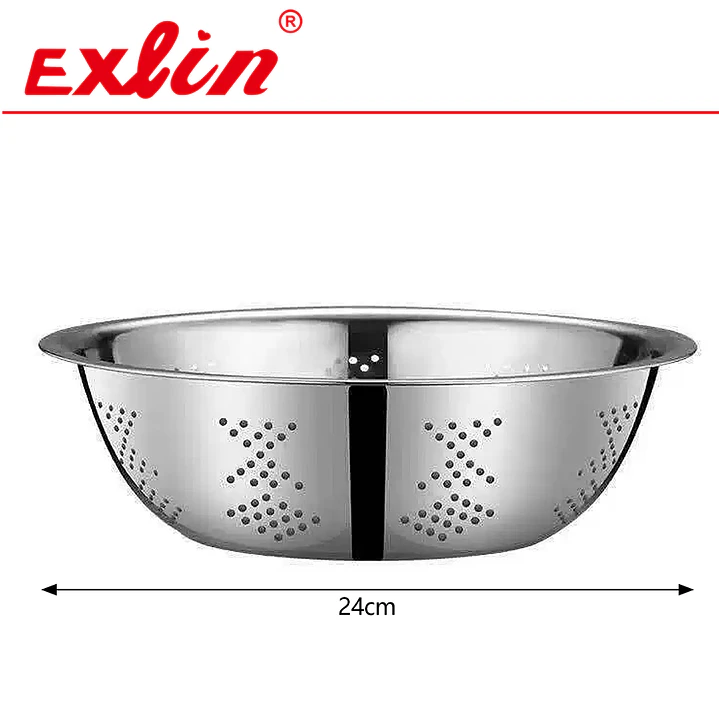 Colador Bowl de Acero Inoxidable para Verduras y Pastas (22 cm / 24 cm) 1