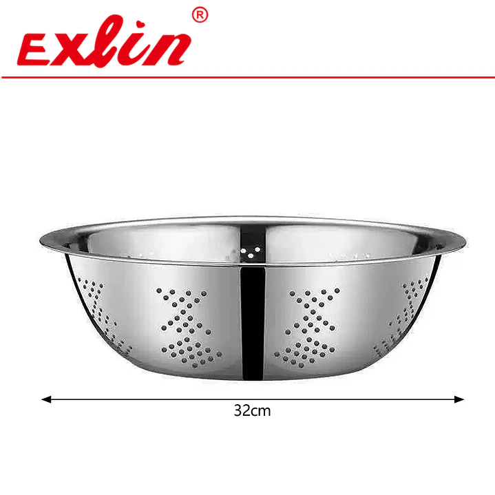 Colador Bowl de Acero Inoxidable Grande para Pastas y Verduras – 32 cm 1