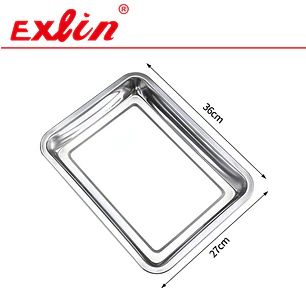 Bandeja Rectangular de Acero Inoxidable Multiuso – 36 x 27 cm