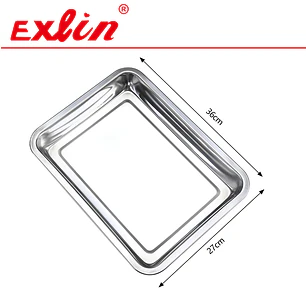 Bandeja Rectangular de Acero Inoxidable Multiuso para Cocina y Quincho – 36 x 27 cm