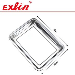 Bandeja Rectangular de Acero Inoxidable para Horno y Quincho – 40 x 30 cm