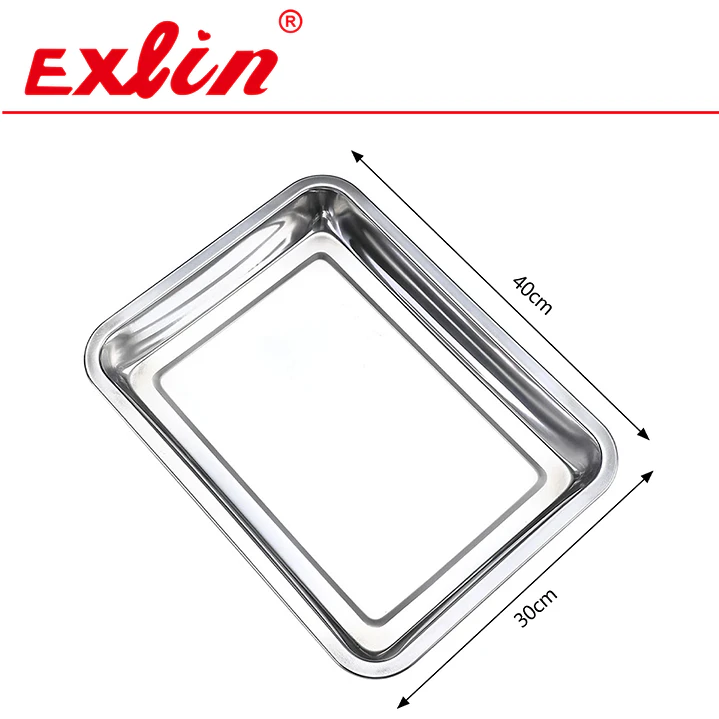 Bandeja Rectangular de Acero Inoxidable para Horno y Quincho – 40 x 30 cm 1