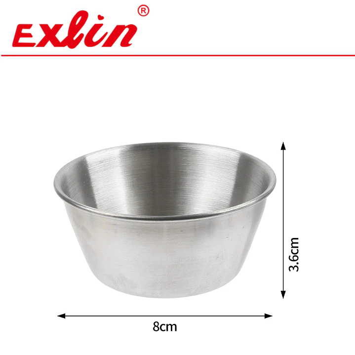 Salsero de Acero Inoxidable Bajo 8x3.6 cm - 100ml 1