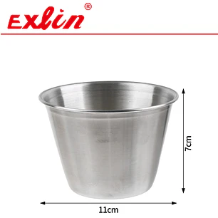 Pocillo Salsero de Acero Inoxidable Grande 11 x 7 cm - 300ml