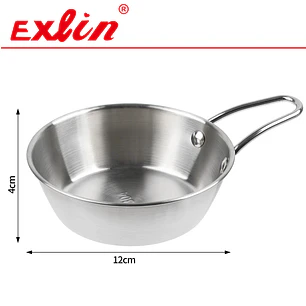 Pocillo Salsero de Acero Inoxidable con Mango XL – 12 x 4 cm