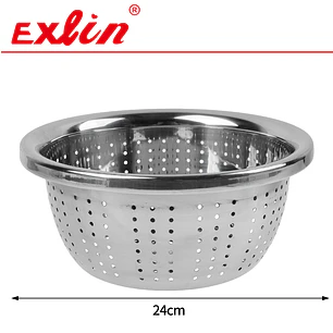 Colador Escurridor de Acero Inoxidable Profundo – 24 cm
