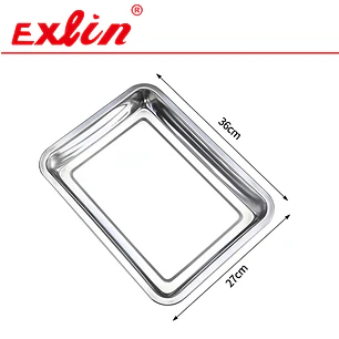 Bandeja Rectangular de Acero Inoxidable – 36 x 27 cm