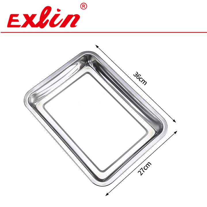 Bandeja Rectangular de Acero Inoxidable – 36 x 27 cm 1