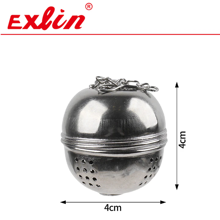 Infusor de Té en Bola de Acero Inoxidable con Cadena – 4x 4cm 1