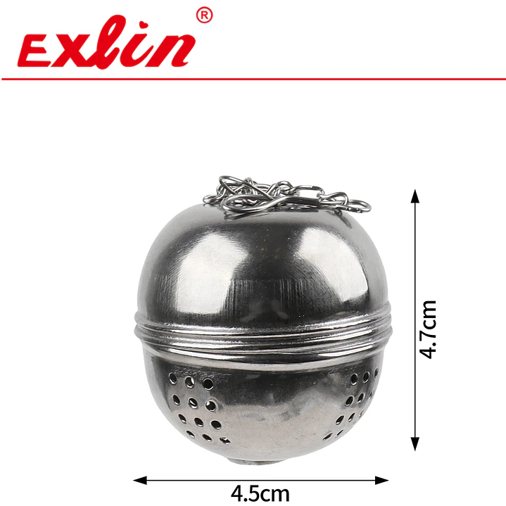 Infusor de Té en Bola de Acero Inoxidable con Cadena M – 4.7 x 4.5 cm 1