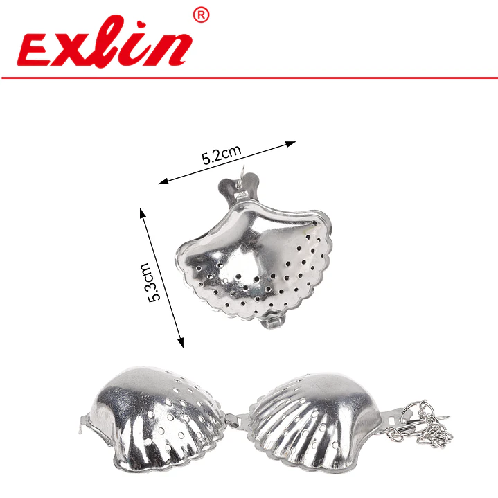 Colador de Té con Forma de Concha de Acero Inoxidable – 5.3 cm 1