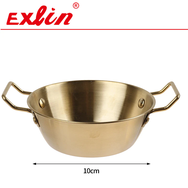 Bowl Dorado de Acero Inoxidable con Asas - 10 cm 1