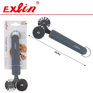 Cortador para Pizzas de Doble Rueda en Acero Inoxidable – 19.8 cm