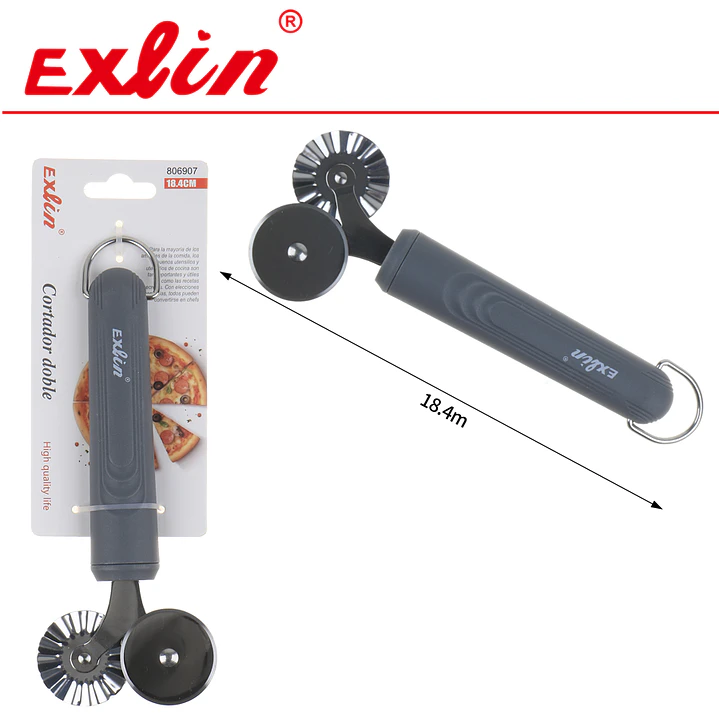 Cortador para Pizzas de Doble Rueda en Acero Inoxidable – 19.8 cm 1