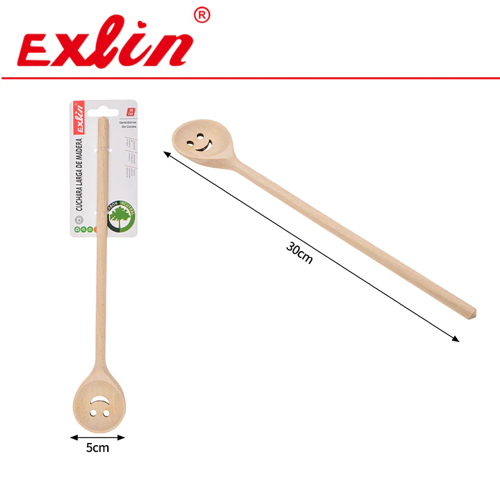 Pala de Madera para Cocina con Cara Feliz- 30 cm 1