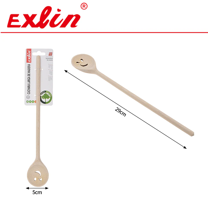 Pala de Madera para Cocina con Cara Feliz- 29 cm 1