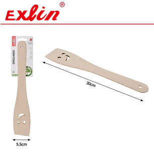 Espátula de Madera con Diseño Carita Guiño - 30 cm