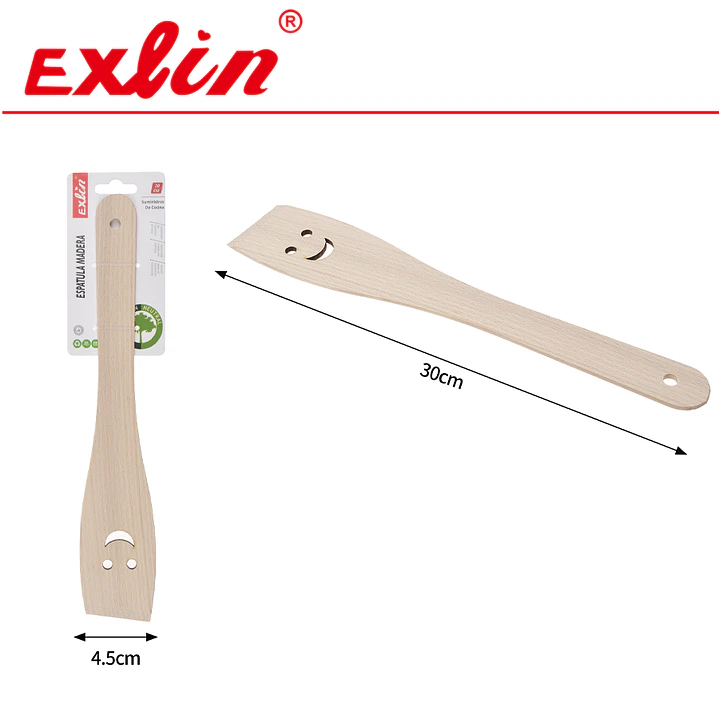 Espátula de Madera con Diseño Carita Feliz 30 - cm 1