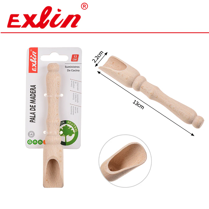 Cuchara de Madera con Agujero para Colgar - 30.5 cm  1