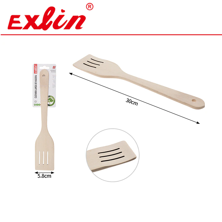Pala de Madera Calada con Ranuras - 30 cm 1