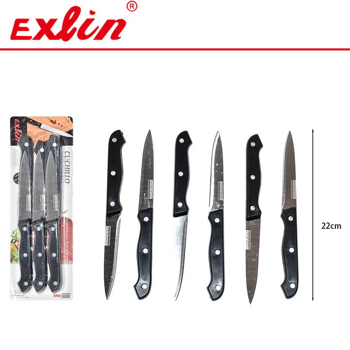 Set de Cuchillos de Cocina Lisos 6 Piezas - 22 cm  1