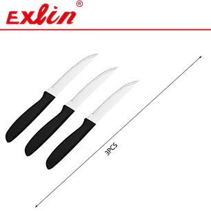 Set de Cuchillos para Asado y Carne 3 Piezas de Acero Inoxidable