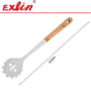 Cuchara para Pastas de Silicona con Mango de Madera - 32.8cm 