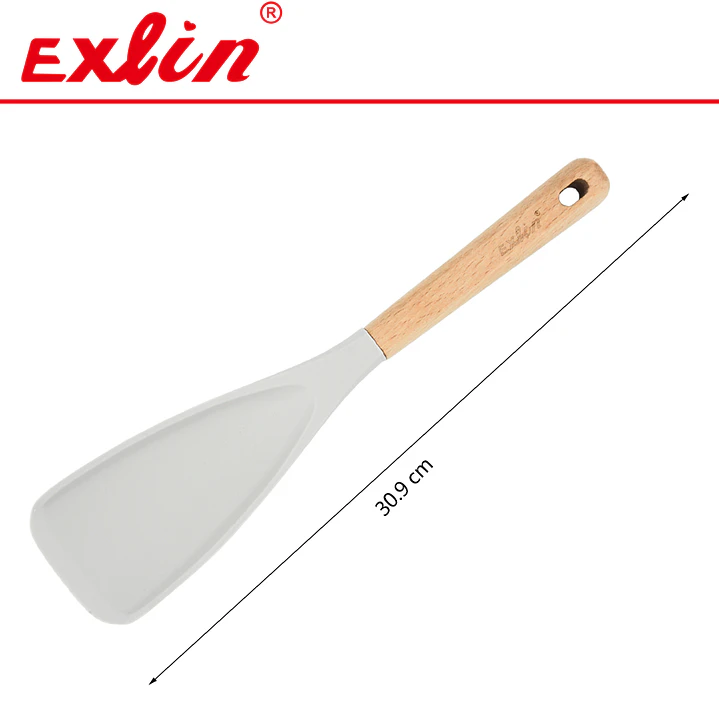 Pala de Repostería y Cocina con Mango de Madera de Silicona - 30.9cm  1