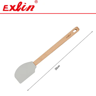 Pala Angular de Silicona y Repostería con Mango de Madera - 32cm