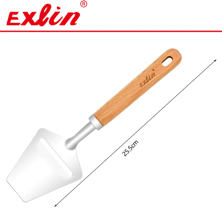 Rebanadora de Queso de Acero Inoxidable con Mango de Madera - 25.5cm  1