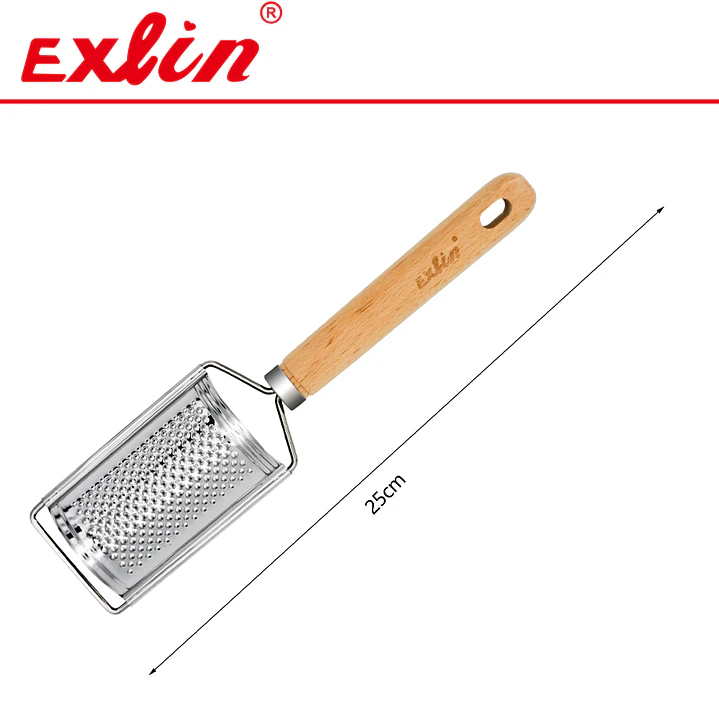Rallador Manual de Acero Inoxidable con Mango de Madera - 25cm 1
