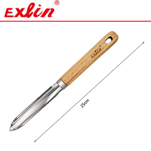 Pelador de Acero Inoxidable con Mango de Madera - 25cm