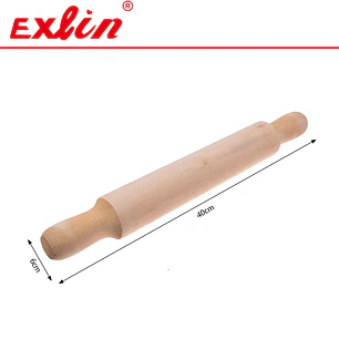 Rodillo para Amasar Masas y Repostería de Madera Tradicional - 40cm 