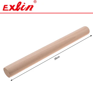 Rodillo Liso Tipo Bastón para Repostería y Masas de Madera - 28cm