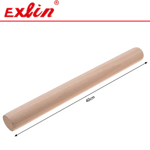 Rodillo Liso Tipo Bastón para Panadería y Repostería de Madera - m40cm