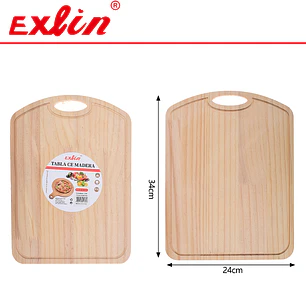 Tabla de Picar de Madera Rectangular - 34x24cm
