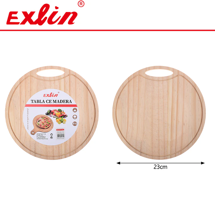 Tabla de Madera Redonda con Mango - 24cm  1
