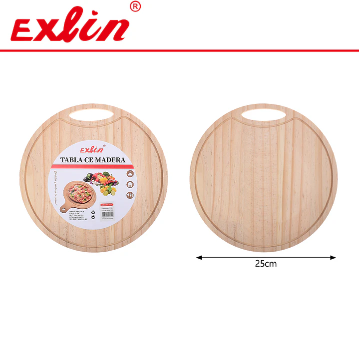 Tabla de Madera Redonda con Mango - 25cm  1