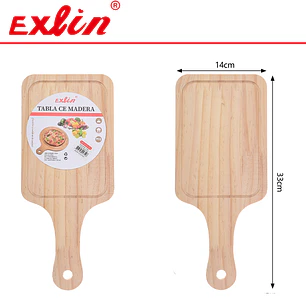 Tabla de Madera Rectangular con Mango - 14x33cm 