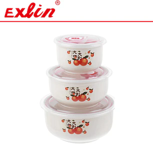 Set de Bowls de Plastisco Herméticos x3 con Tapas Plásticas