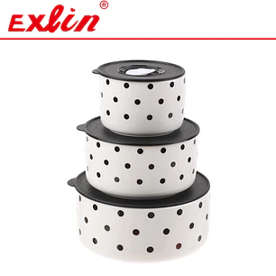 Set de Bowls de Plastico Herméticos x3 con Tapas Plásticas 