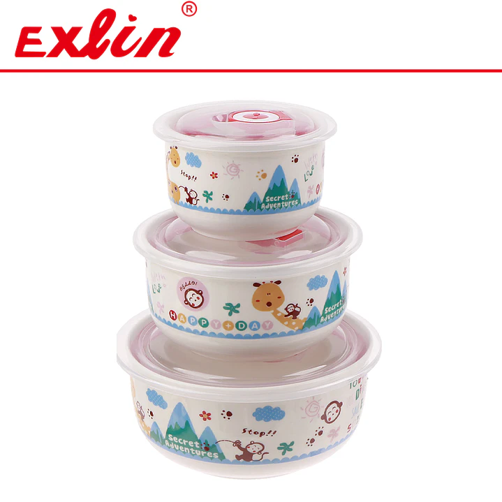 Set de Bowls de Plastisco Herméticos x3 con Tapas Plásticas  1