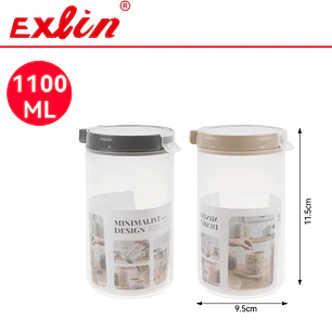 Frasco de Almacenamiento Hermético 1100ml con Tapa Clip Organizador Max