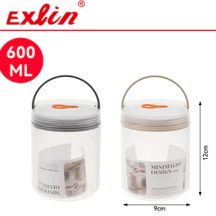 Frasco de Almacenamiento Hermético 600ml con Asa y Válvula Organizador