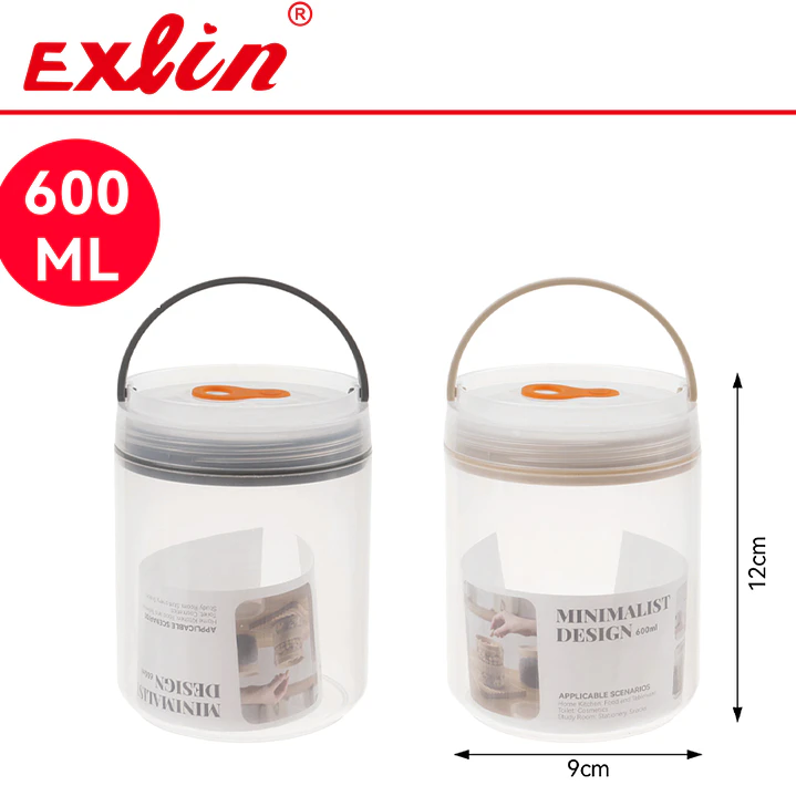 Frasco de Almacenamiento Hermético 600ml con Asa y Válvula Organizador 1