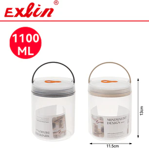 Frasco de Almacenamiento Hermético 1100ml con Asa y Válvula Organizador Max