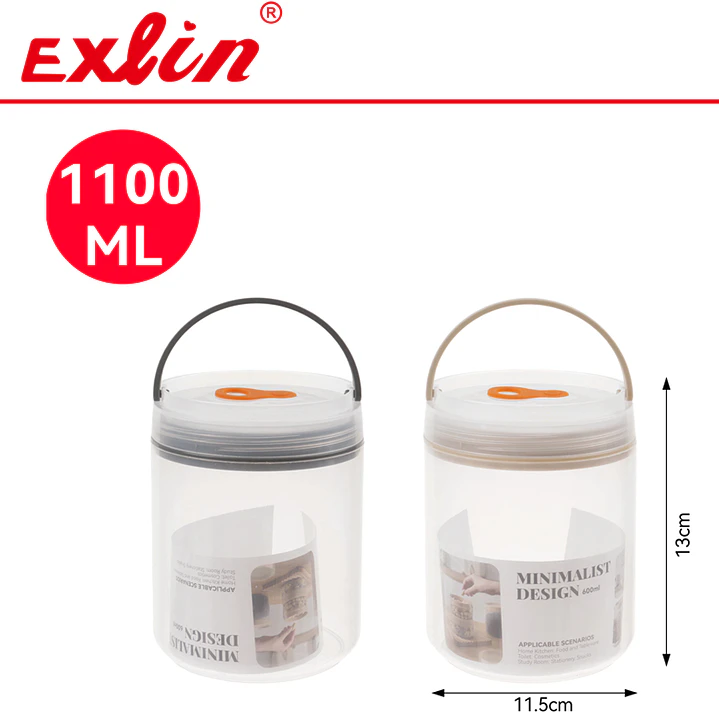Frasco de Almacenamiento Hermético 1100ml con Asa y Válvula Organizador Max 1