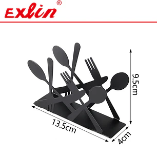 Servilletero de Mesa Vertical de Metal Negro 13.5cm