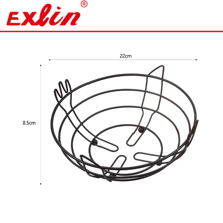 Frutera de Mesa Redonda de Metal Negro 22cm 1