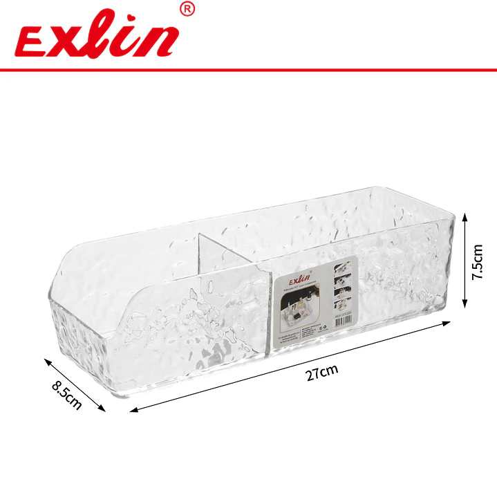 Organizador Rectangular de Maquillaje y Baño Acrílico Transparente 19.5cm 1